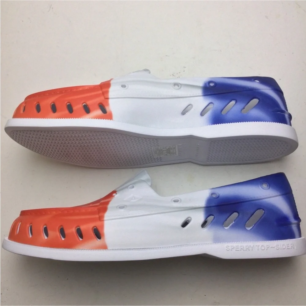 NWOB Sperry Popsicle Firecracker Americana A/O Float Slip-On Boat Shoes Size 13